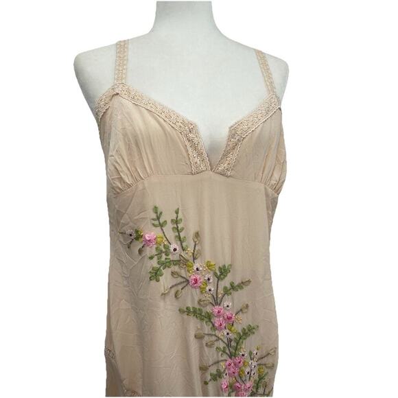 Sue Wong Nocturne Silk Floral Embroidered Maxi Dress Gown Y2k Vintage 90s Flowy - Picture 5 of 13